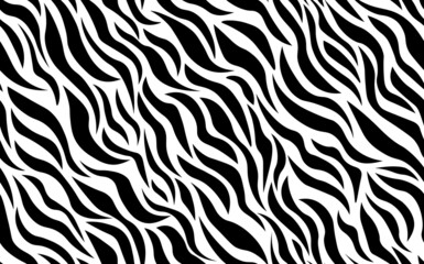Abstract modern zebra seamless pattern. Animals trendy background. White and black decorative vector stock illustration for print, card, postcard, fabric, textile. Modern ornament of stylized skin