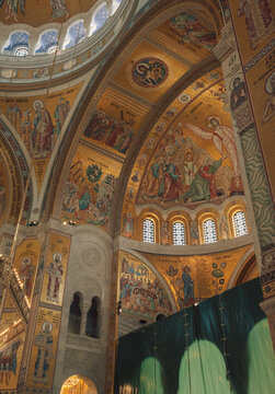 Detail of mosaics in orthodox temple of St.Sava, Serbia