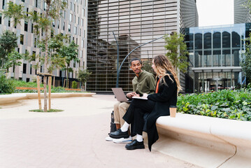 Businesspeople Working Outdoors