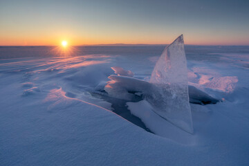 Ice ridges at dawn