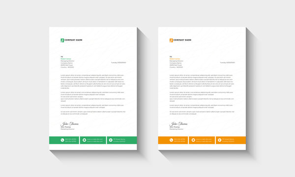 Corporate and Clean Business letterhead template.