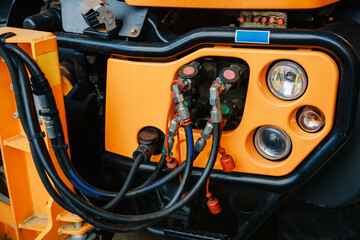 The connected parts of a special vehicle.