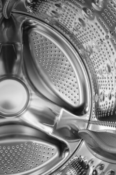 Inside the washing machine.