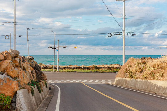 Winter sea from the coastal road.