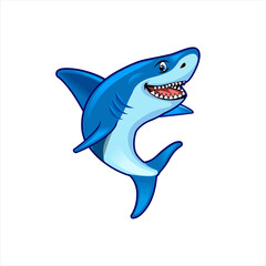 Naklejka premium shark cartoon character mascot logo illustration