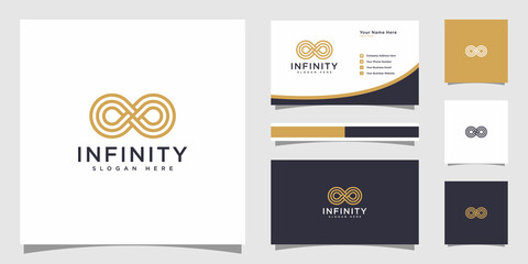 infinity loop with line art style symbol and business card