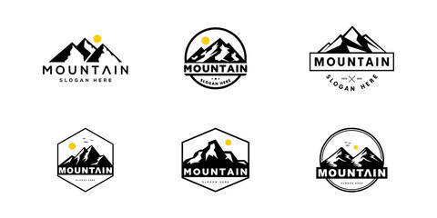 set of mountain logo vector design template