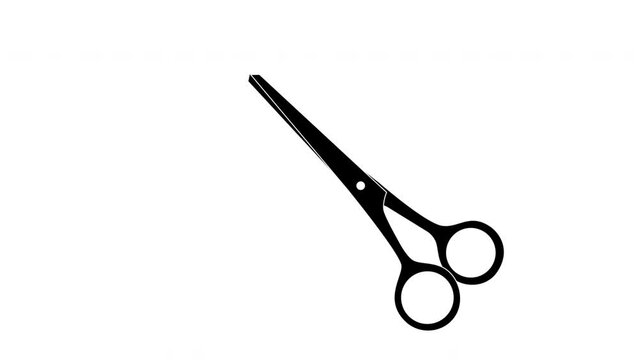 Scissors cutting seamless loop animation. Hairdresser, tailor, craftsmanship concept. Delete, cut idea.
