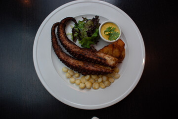 grilled steak with french fries