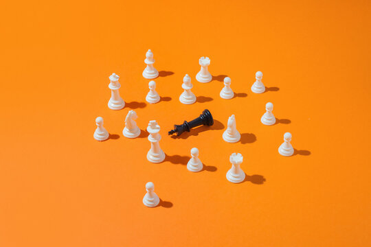 Fall of the black king chess figure