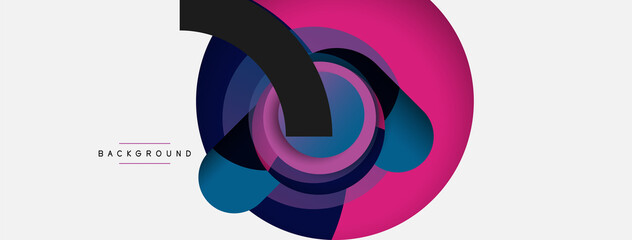 Fototapeta premium Vector round shapes circles minimal geometric background. Vector illustration for wallpaper banner background or landing page