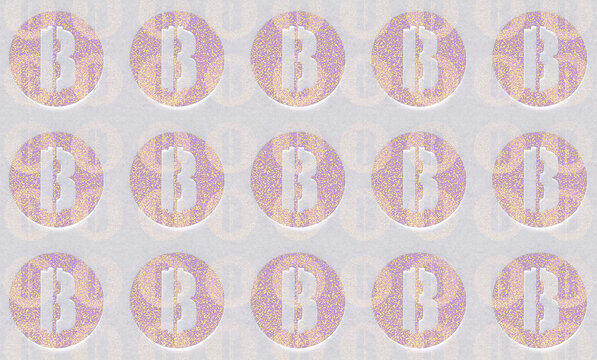 Pink Bitcoin cryptocurrency pattern
