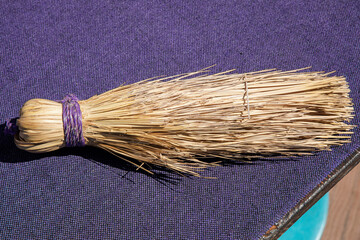 Brush kitchen tool on a purple cloth in Oaxaca 