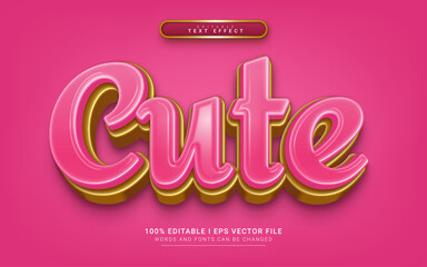 cute 3d style text effect