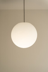 Beautiful modern ceiling lamps light bulbs ball shape decoration for home and living on the wall background with copy space for text.