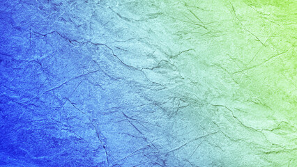 Beautiful blue green texture. Gradient. Toned cracked rough stone surface. Abstract colorful background with space for design. Backdrop, wallpaper.