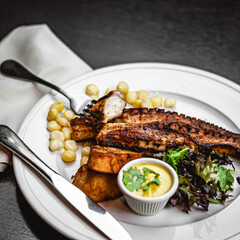 grilled fish with lemon