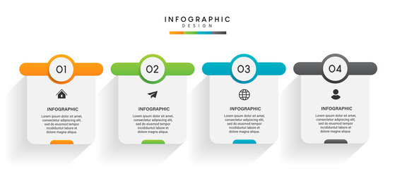 Steps business data visualization timeline process infographic template design with icons