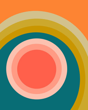 Summery Circular Graphic Art 