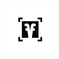 letter f v logo vector photography template