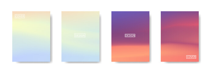 Naklejka premium Set of abstract background with beautiful gradation color, colorful background for poster flyer banner backdrop.vertical banner.cool fluid background vector illustration