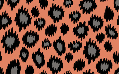 Abstract modern leopard seamless pattern. Animals trendy background. Color decorative vector stock illustration for print, card, postcard, fabric, textile. Modern ornament of stylized skin