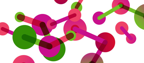 Abstract background. Round dots connected by lines. Trendy techno business template for wallpaper, banner, background or landing