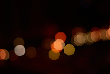 Dreamy light spots in the city at night