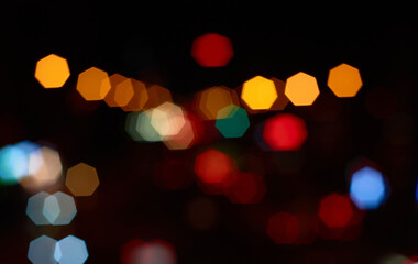 Dreamy light spots in the city at night