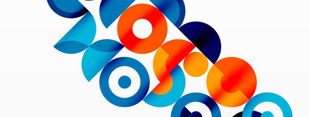 Colorful circle abstract background. Minimal geometric template for wallpaper, banner, presentation