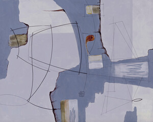 An abstract painting with a restricted colour range.