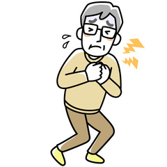 体調不良のシニア男性