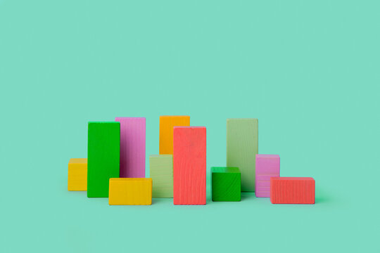 Сolored cubes on bright background
