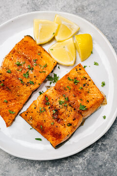 Blackened Salmon Filets with Lemon