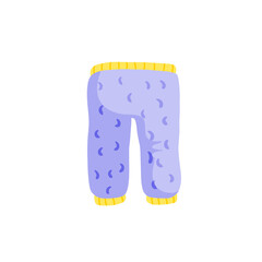 Baby pants. Infant clothes and pajamas with pattern. Cartoon illustration