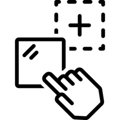 Fototapeta premium Black line icon for Drag and drop