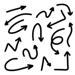 Arrows of different shapes. Abstract symbol for direction and path indication