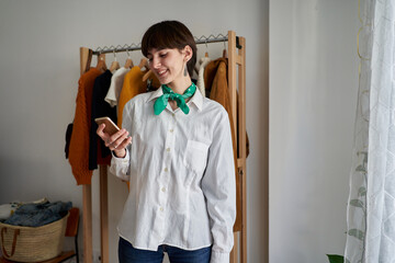 Woman using smartphone