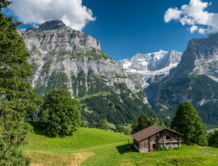 Fototapeta na wymiar alpine hut above Grindelwald
