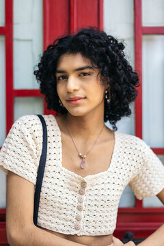 Young transgender woman outdoors