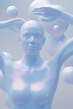 Iridiscent Mannequin posing