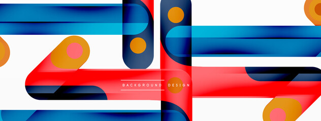 Obraz premium Colorful dynamic stripe composition. Lines geometric creative abstract background for wallpaper, banner or landing