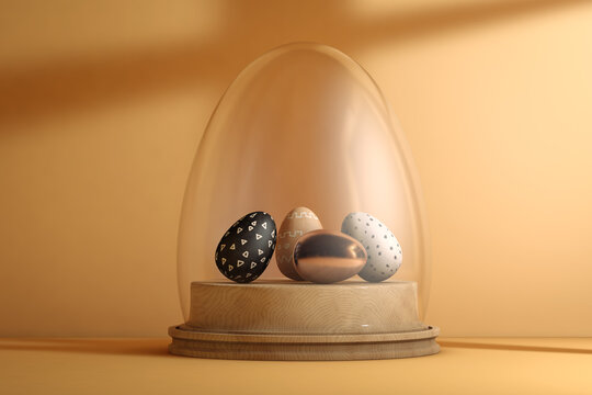 Easter eggs inside a dome