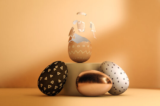 Easter eggs on a pedestal