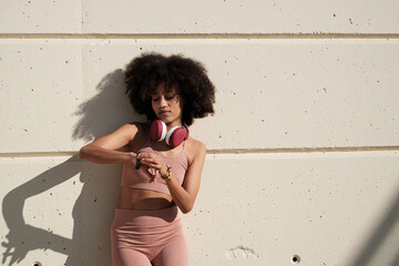 Active woman doing fitness outdoors