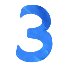  blue number 3