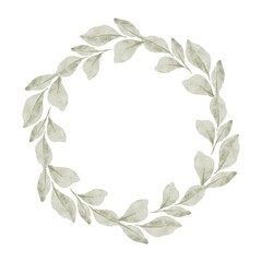 Eucalyptus leaf foliage floral wreath watercolor paint