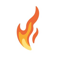 Fire with burning tongues symbol. Hot flame icon. Abstract fiery sign. Blaze pictogram. Heat caution, warning flammable logotype. Colored flat vector illustration isolated on white background