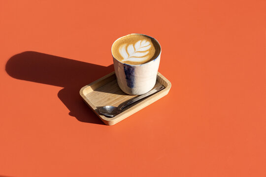 Cappuccino coffee with latte art