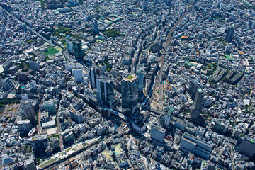 渋谷駅周辺上空俯瞰・空撮